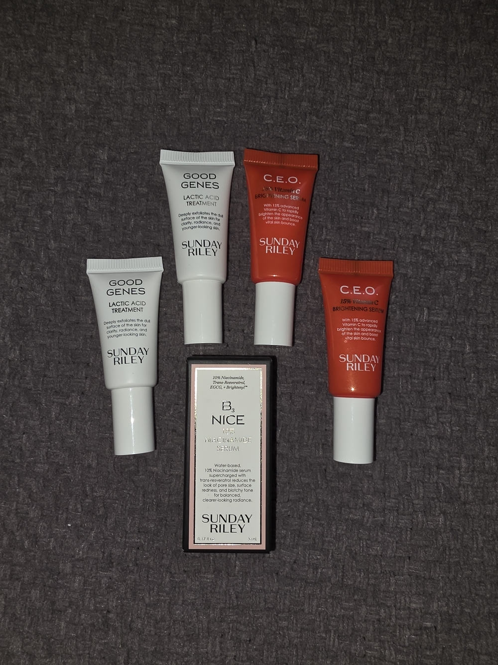 Good Genes C.E.O. Vit C Serum, B3 Serum & Lactic Acid Trial Skincare 5pc $45 NEW